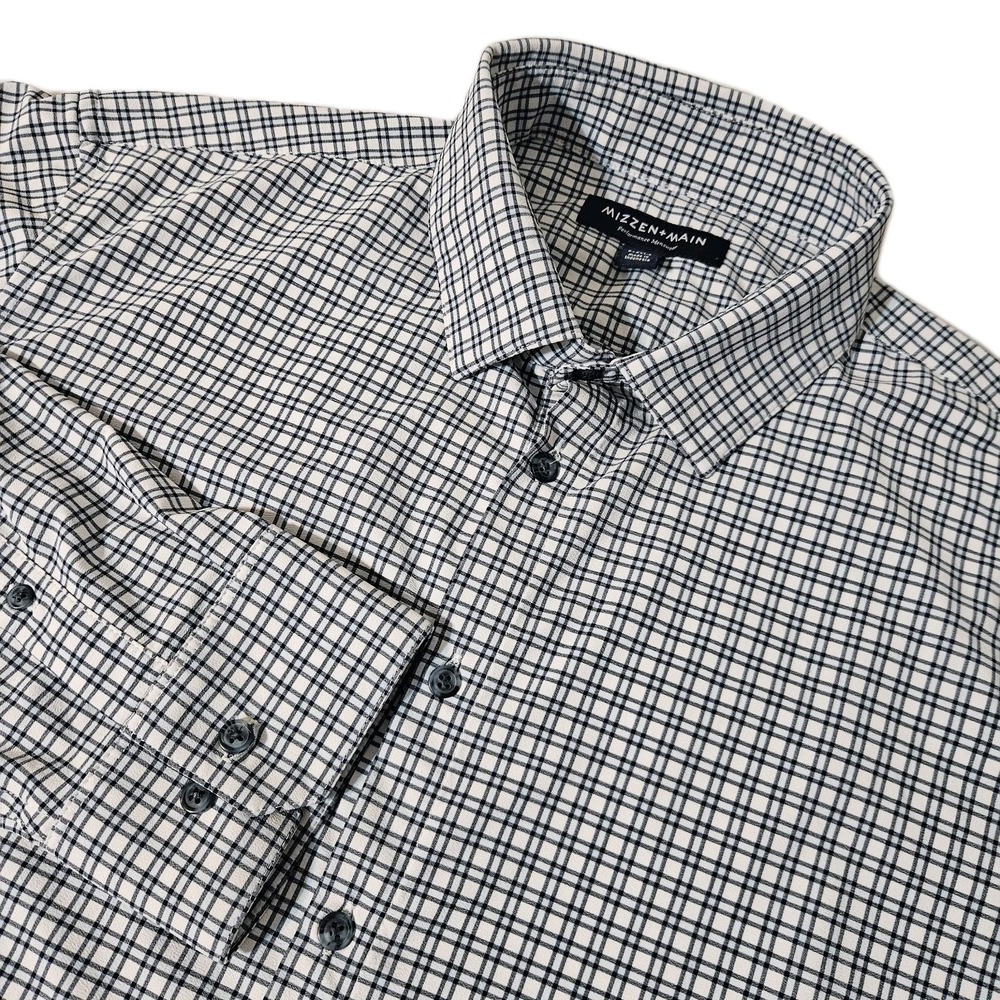 Mizzen Main Performance Multicolor Check Long Sleeve Shirt Sz XL